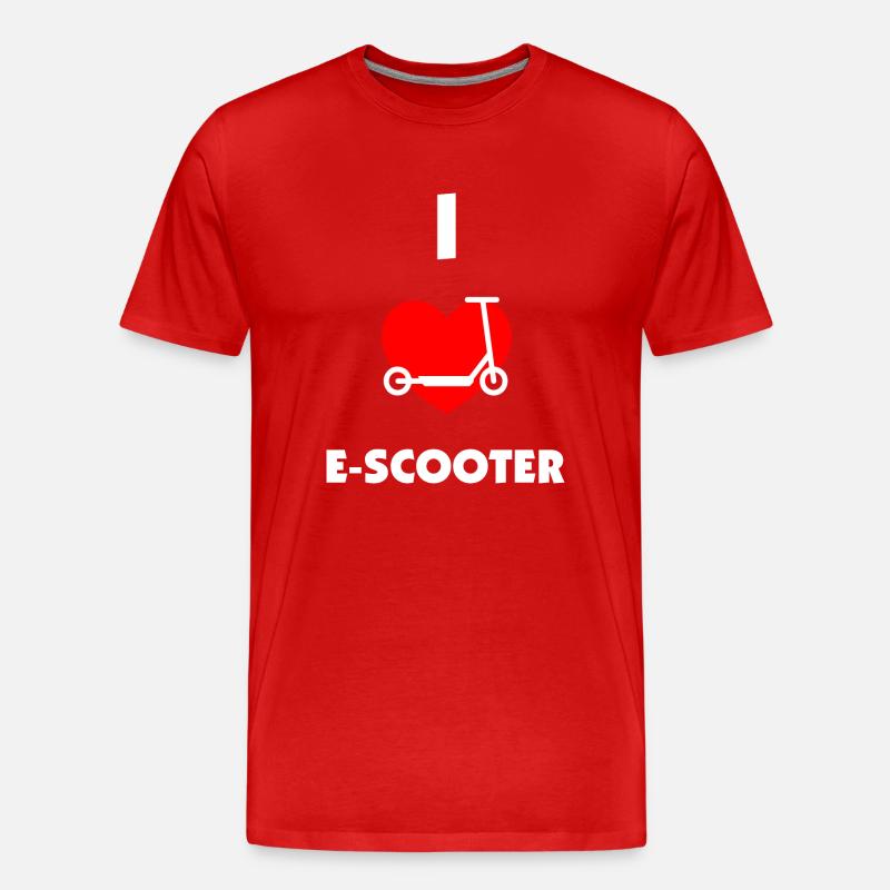 E-Scooter E-Roller Scooter - Männer Premium Bio T-Shirt - Rot