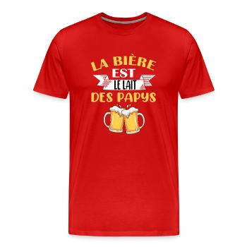 Maillot papy bière humour grand-père apéro drôle - T-shirt bio Premium Homme - rouge - Devant - Damien (186cm)