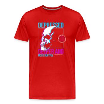 Depressed Streetwear - Männer Premium Bio T-Shirt - Rot - Vorne - Damien (186cm)
