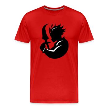 Epischer Held bereit - Männer Premium Bio T-Shirt - Rot - Vorne - Damien (186cm)