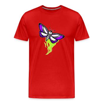 Motte Skull Schaedel - Männer Premium Bio T-Shirt - Rot - Vorne - Damien (186cm)