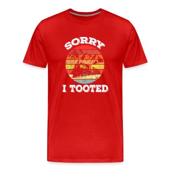 Sorry I Tooted - Rétro - T-shirt bio Premium Homme - rouge - Devant - Damien (186cm)