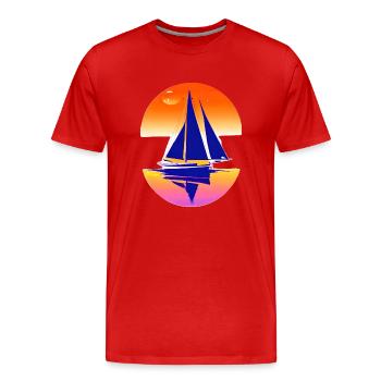 Segelboot Segeln Segelsport Segelschiff Segler - Männer Premium Bio T-Shirt - Rot - Vorne - Damien (186cm)