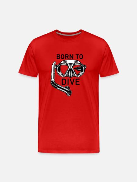 Born to dive - Männer Premium Bio T-Shirt - Rot