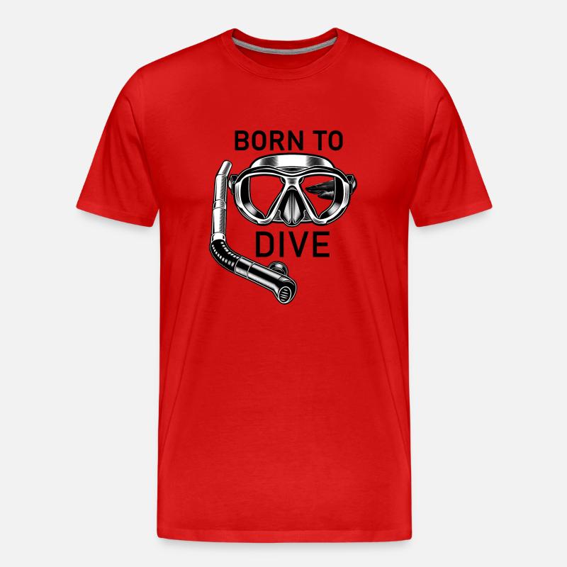 Born to dive - Männer Premium Bio T-Shirt - Rot