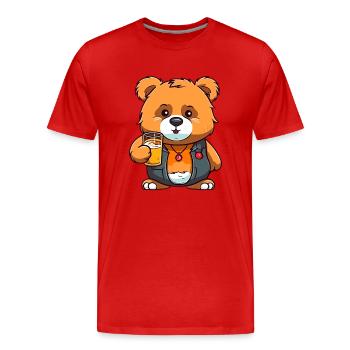 Père Bière - T-shirt bio Premium Homme - rouge - Devant - Damien (186cm)