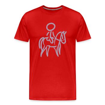 Rider on Horse Rider Minimalist Minimalism - Men's Premium Organic T-Shirt - red - Front - Damien (186cm)