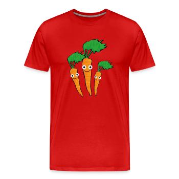Carotte,Carottes,Famille,Famille des carottes,Légumes - T-shirt bio Premium Homme - rouge - Devant - Damien (186cm)