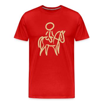 Rider on Horse Rider Minimalist Minimalism - Men's Premium Organic T-Shirt - red - Front - Damien (186cm)