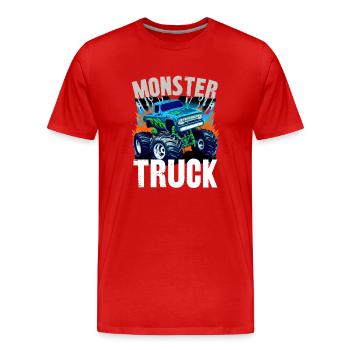 Monstertruck - Männer Premium Bio T-Shirt - Rot - Vorne - Damien (186cm)
