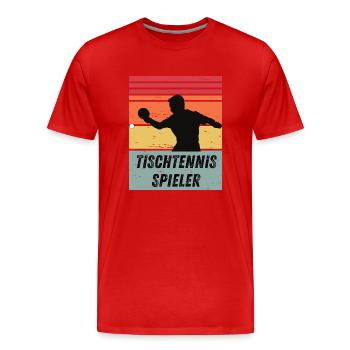 Tischtennisspieler - Männer Premium Bio T-Shirt - Rot - Vorne - Damien (186cm)