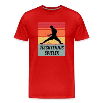 Tischtennisspieler - Männer Premium Bio T-Shirt - Rot - Vorne - Damien (186cm)