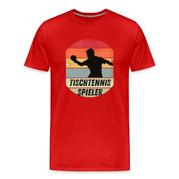 Tischtennisspieler - Männer Premium Bio T-Shirt - Rot - Vorne - Damien (186cm)