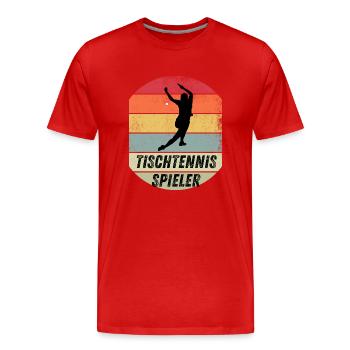 Tischtennisspieler - Männer Premium Bio T-Shirt - Rot - Vorne - Damien (186cm)
