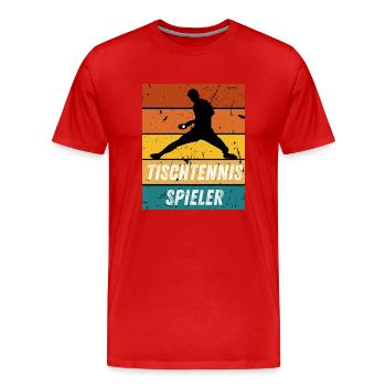 Tischtennisspieler - Männer Premium Bio T-Shirt - Rot - Vorne - Damien (186cm)