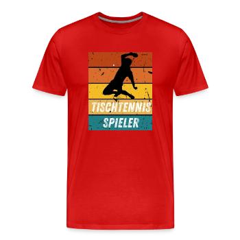 Tischtennisspieler - Männer Premium Bio T-Shirt - Rot - Vorne - Damien (186cm)