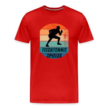 Tischtennisspieler - Männer Premium Bio T-Shirt - Rot - Vorne - Damien (186cm)