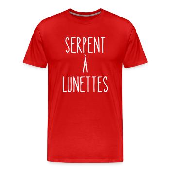serpent à lunettes - T-shirt bio Premium Homme - rouge - Devant - Damien (186cm)
