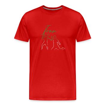 Iran, Football,Football,Football,Drapeau,Aperçu - T-shirt bio Premium Homme - rouge - Devant - Damien (186cm)