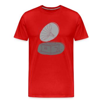 « Gramophone », Boho Line Art Design, série « Music » - T-shirt bio Premium Homme - rouge - Devant - Damien (186cm)