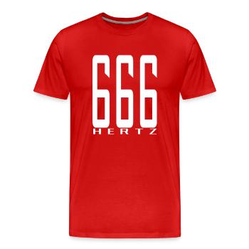 La fréquence de la bête en blanc - T-shirt bio Premium Homme - rouge - Devant - Damien (186cm)