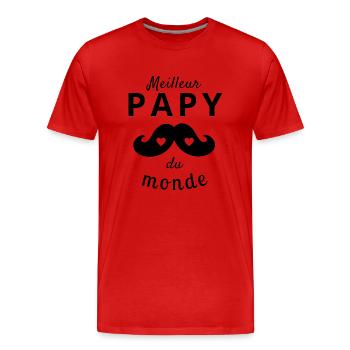 meilleur papy dU MONDE - T-shirt bio Premium Homme - rouge - Devant - Damien (186cm)
