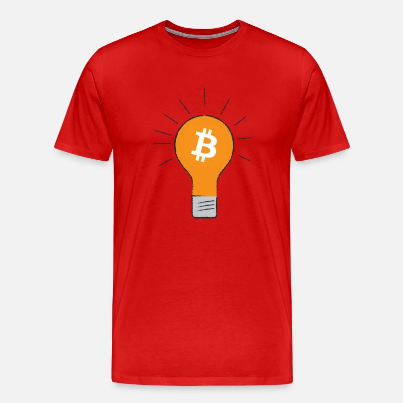 Bitcoin Glühbirne idee - Männer Premium Bio T-Shirt - Rot
