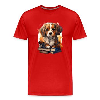 Beagle - T-shirt bio Premium Homme - rouge - Devant - Damien (186cm)