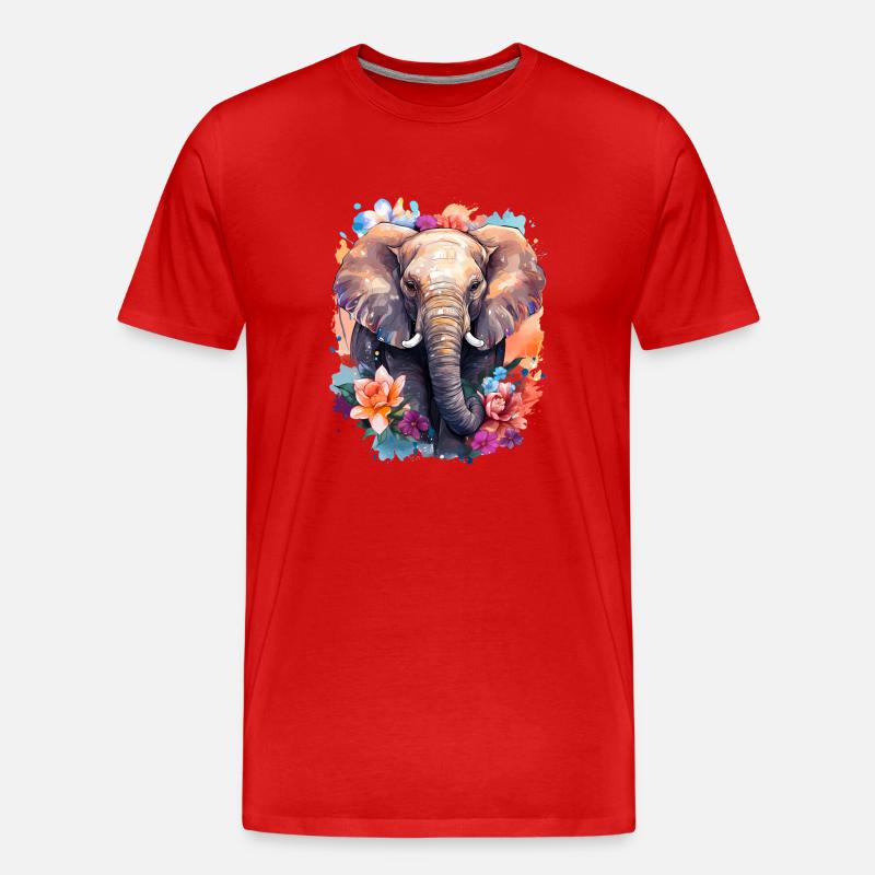 Elefant - Männer Premium Bio T-Shirt - Rot