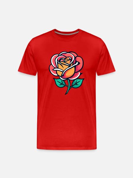 Rose - Männer Premium Bio T-Shirt - Rot