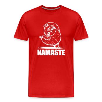 Yoga Sloth Namaste - Men's Premium Organic T-Shirt - red - Front - Damien (186cm)