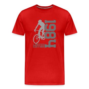 1984 Limited Edition - Radsport Ikone - Männer Premium Bio T-Shirt - Rot - Vorne - Damien (186cm)