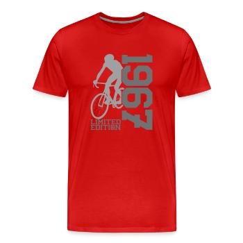 1967 Limited Edition - Pedal Heroes Shirt - Men's Premium Organic T-Shirt - red - Front - Damien (186cm)