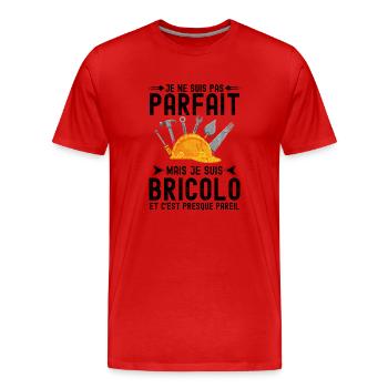 bricolo bricoleur parfait - T-shirt bio Premium Homme - rouge - Devant - Damien (186cm)