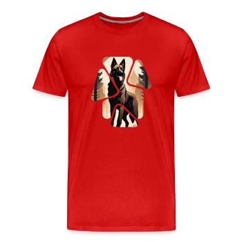 Chien de race doberman - T-shirt bio Premium Homme - rouge - Devant - Damien (186cm)