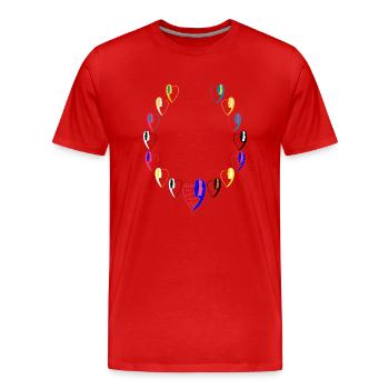 Collier avec message d'amour. - T-shirt bio Premium Homme - rouge - Devant - Damien (186cm)