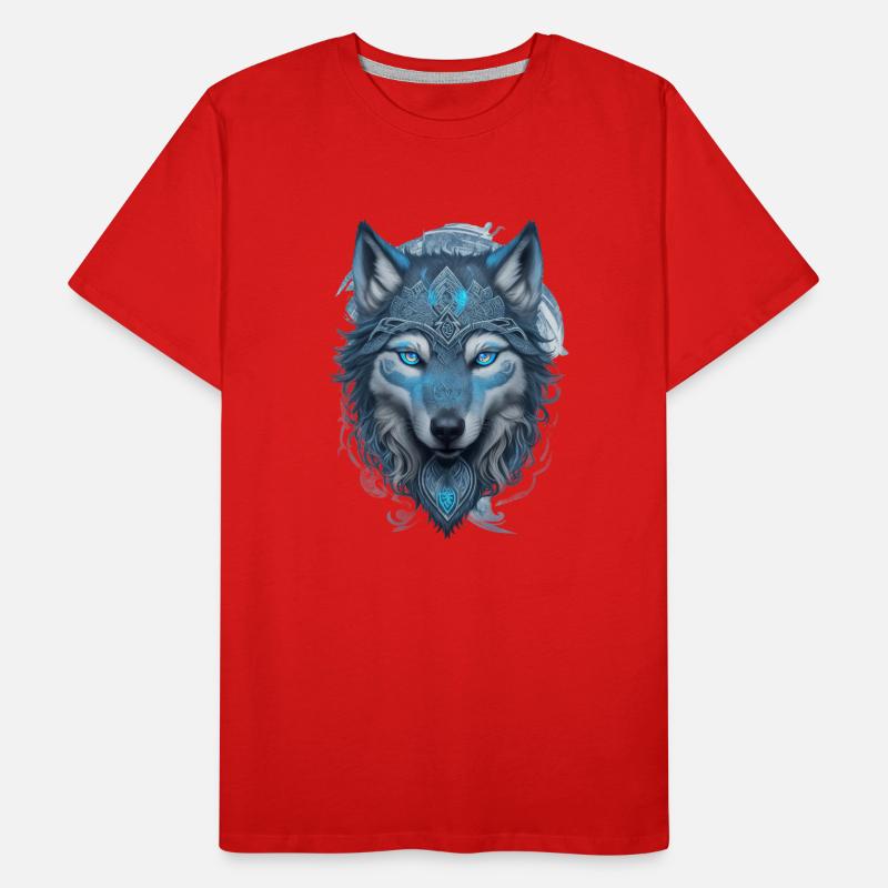Wolf mit keltischen Mustern Männer Premium Bio T-Shirt