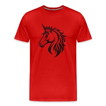 Héritier du trône des contrastes - T-shirt bio Premium Homme - rouge - Devant - Damien (186cm)