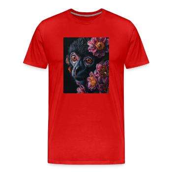 Poster Animal and Flower 9 - Männer Premium Bio T-Shirt - Rot - Vorne - Damien (186cm)