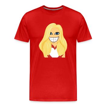 Blonde woman in love - Men's Premium Organic T-Shirt - red - Front - Damien (186cm)