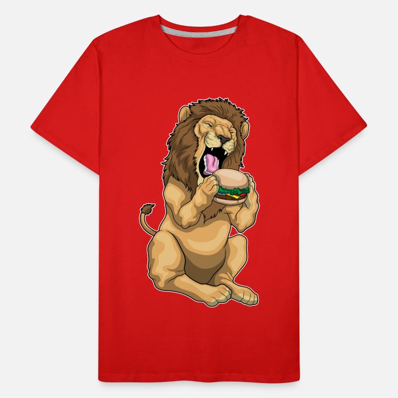 Löwe Burger Männer Premium Bio T-Shirt