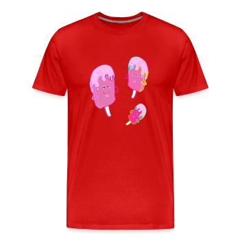 Sommer Sommerzeit Eiskreme Eis Eiscrem Kind - Männer Premium Bio T-Shirt - Rot - Vorne - Damien (186cm)