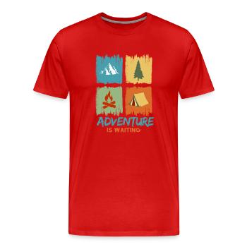 L’aventure vous attend - T-shirt bio Premium Homme - rouge - Devant - Damien (186cm)