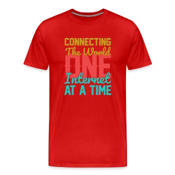 Connecter le monde - T-shirt bio Premium Homme - rouge - Devant - Damien (186cm)
