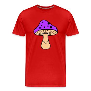 Bande dessinée champignon - T-shirt bio Premium Homme - rouge - Devant - Damien (186cm)