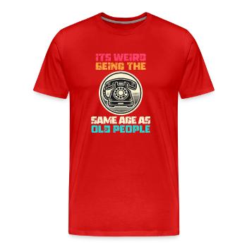 Millésime | Classique | Classique | Vieux - T-shirt bio Premium Homme - rouge - Devant - Damien (186cm)