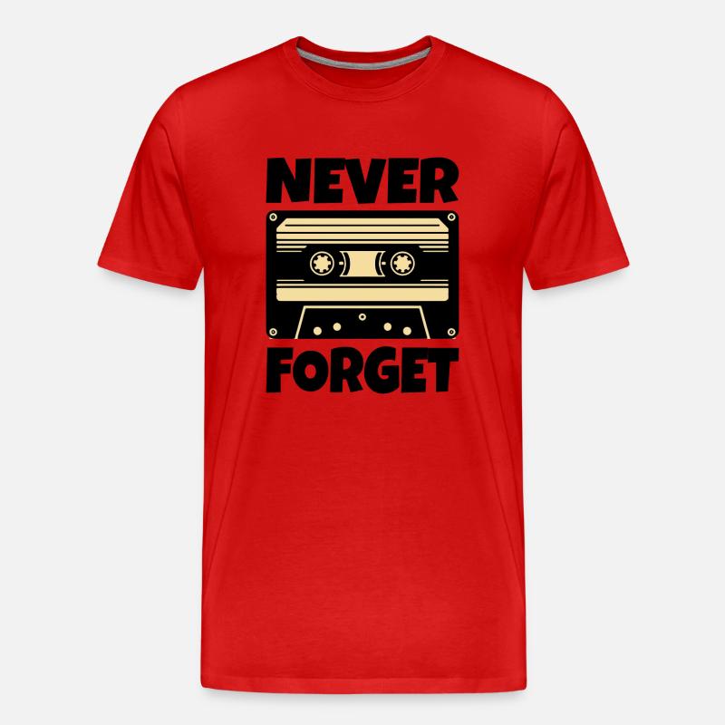 Kassette Retro Never Forget - Männer Premium Bio T-Shirt - Rot