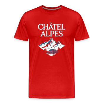 Châtel - Alpes - T-shirt bio Premium Homme - rouge - Devant - Damien (186cm)