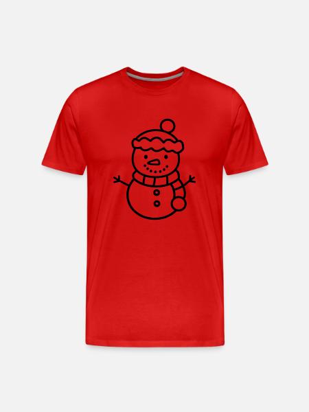 Snowman - Men's Premium Organic T-Shirt - red