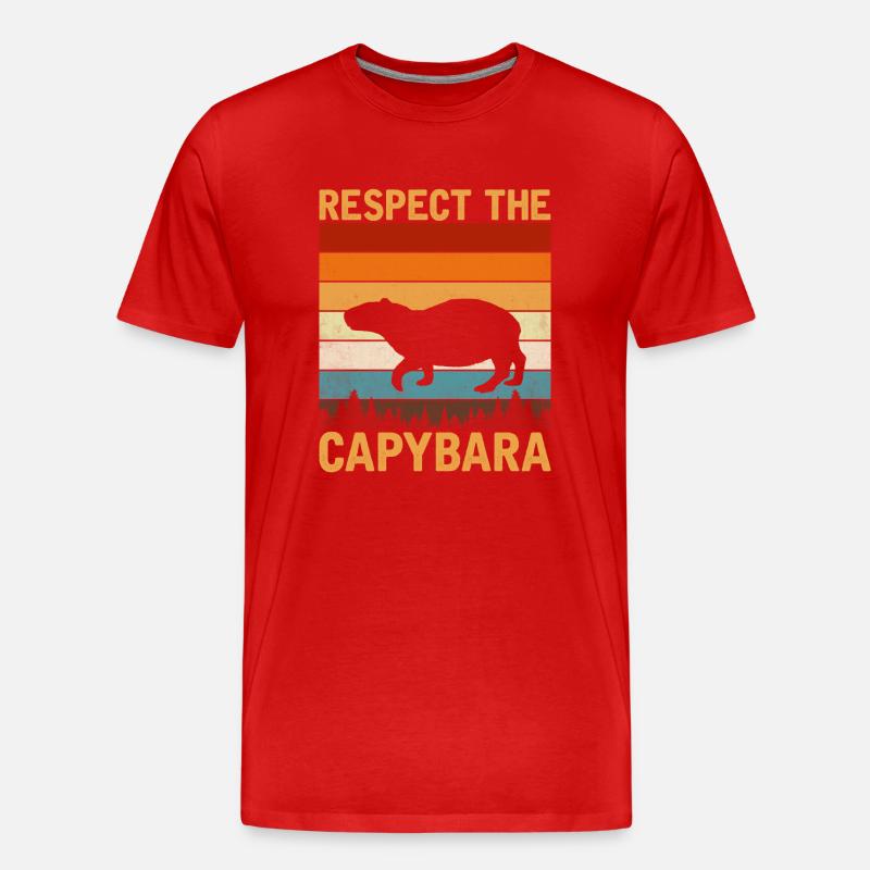 Capybara - Männer Premium Bio T-Shirt - Rot